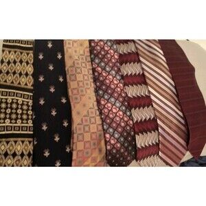 Lot of 7 100% Silk Ties Necktie Geoffrey Beene, Croft & Barrow, Adolfo & More